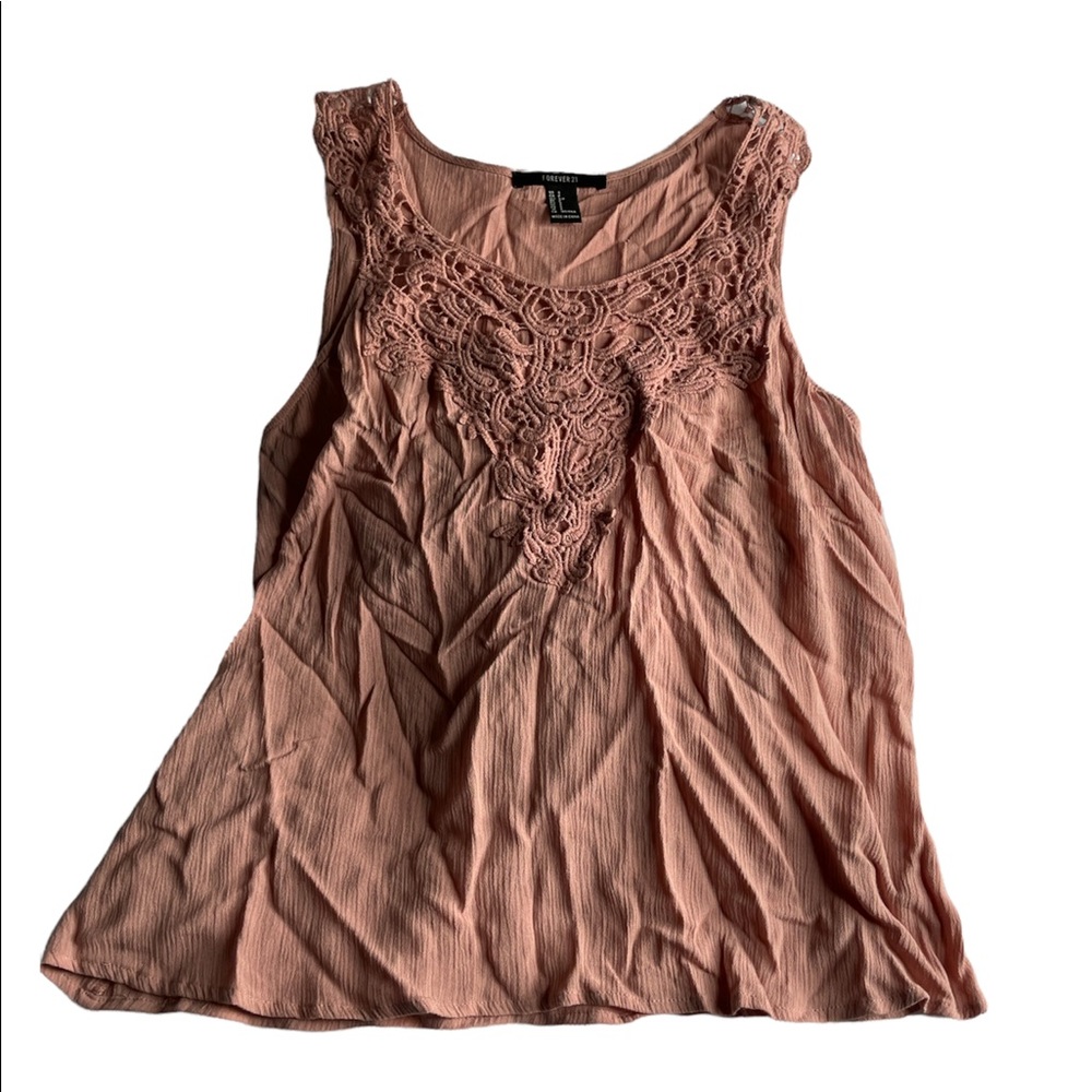 Forever 21 mauve lace tank top